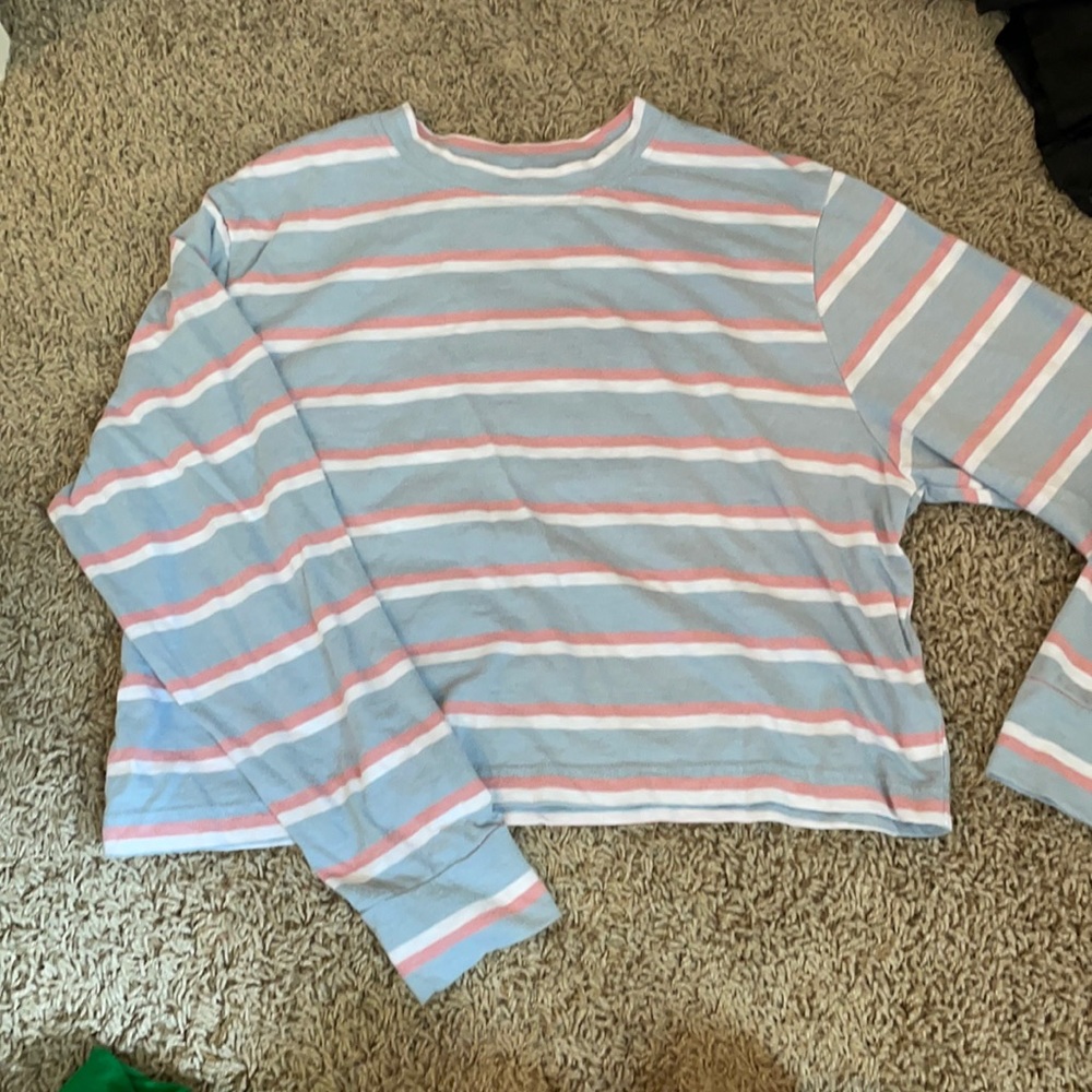 Wild fable cropped stripe tshirt